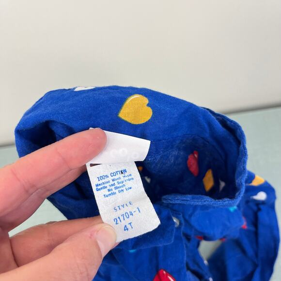 Vintage Piccolo Blue Heart Blouse 4T - Picture 4 of 9